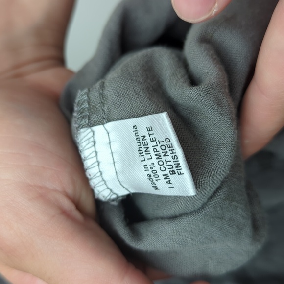 ❤️ Flax 100% linen shift dress charcoal women's mini dress - Picture 3 of 6